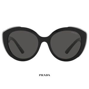 Prada Black Oversized Round Sunglasses